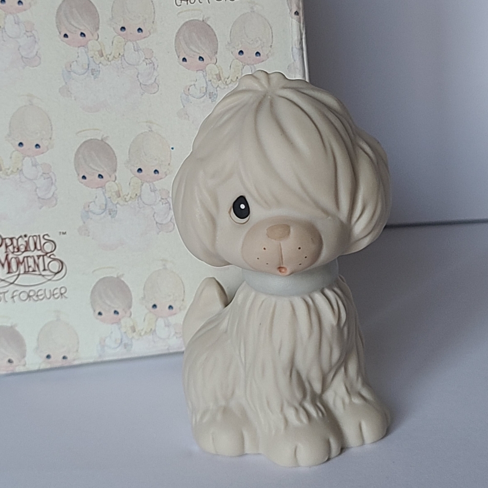 Vintage 90's Precious Moments Dog Love Porcelain Collectible Figurine